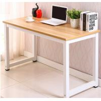 香可 钢木电脑桌台式简易书桌现代简约办公桌120*60*75cm浅胡桃